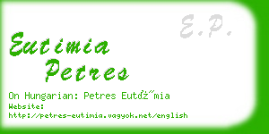 eutimia petres business card
